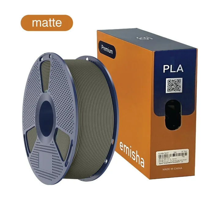 Bobina de filamento Emisha PLA Matte color Clay con su caja