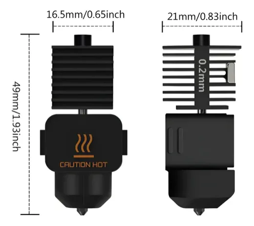 Medidas del hotend para A1